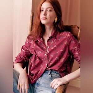 NWT Sezane Pierro Shirt Mona Print size 2